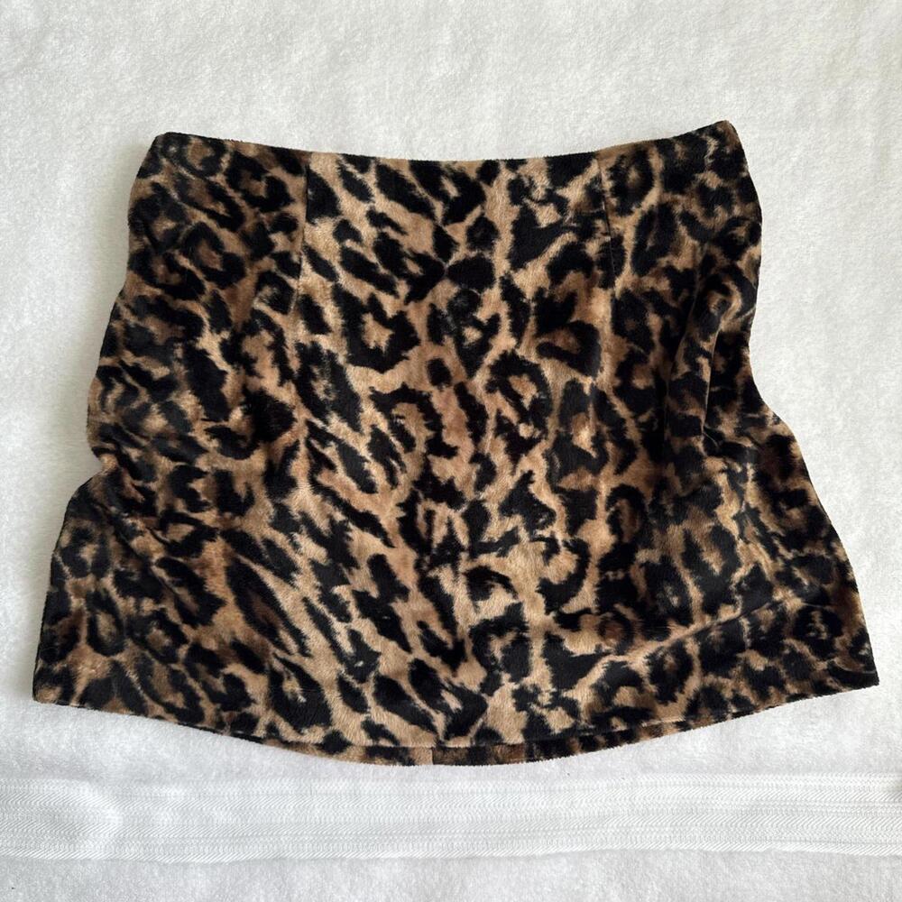 vintage y2k heart soul leopard print mini skirt